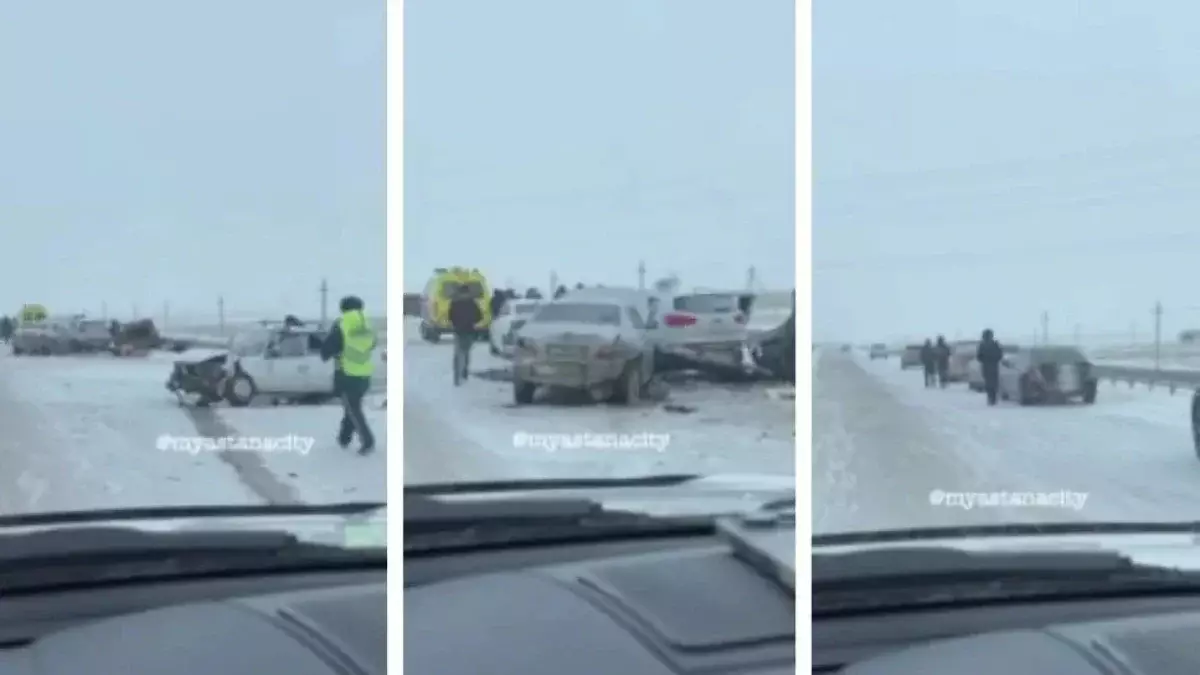 Ақмола облысында жеті көлік соқтығысып, бір адам қаза тапты