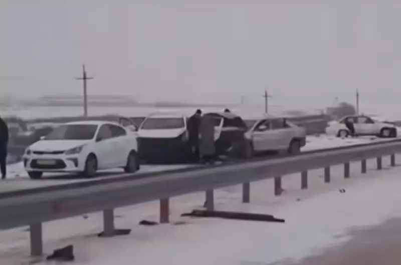Семь машин столкнулись на трассе в Акмолинской области: один человек погиб