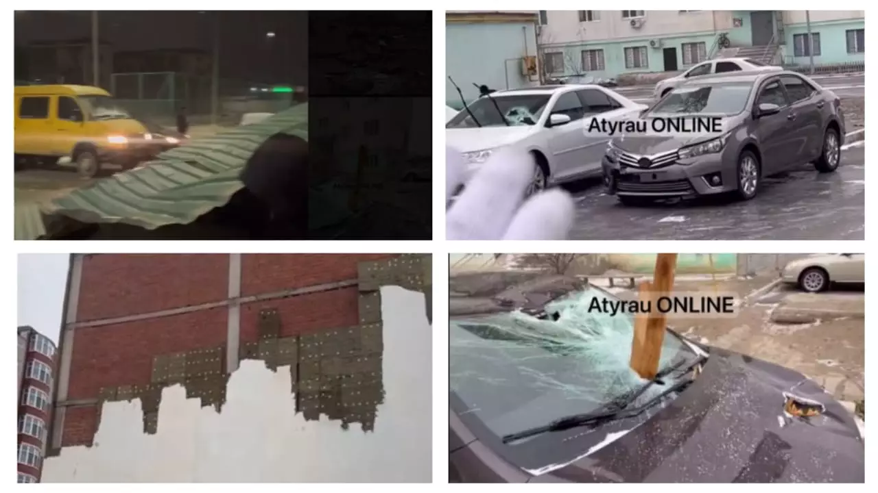 Атырауда қатты боран үйлердің шатырын жұлып алды