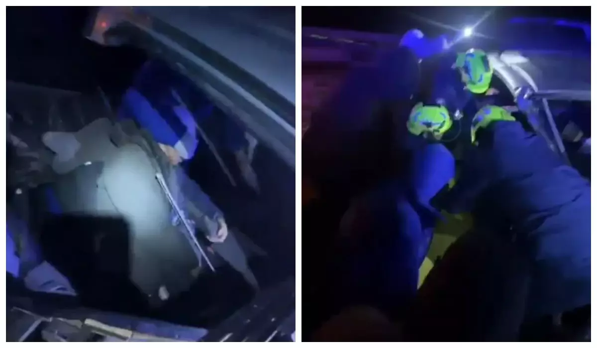 Женщину зажало в машине: пострадавших в ДТП спасли близ Астаны (ВИДЕО)