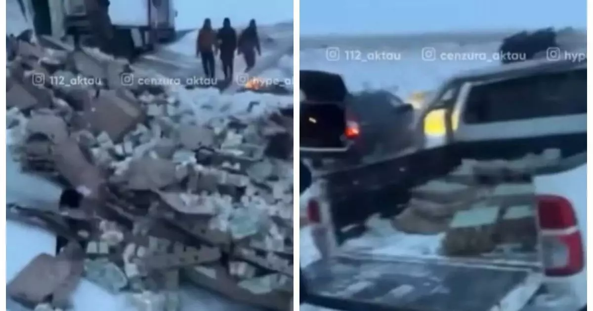  Маңғыстауда йогурт тиелген жүк көлігі аударылып қалды (ВИДЕО) 