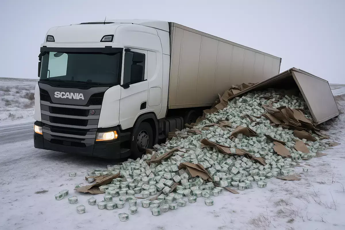 Фура с йогуртами опрокинулась в Мангистау: водитель раздал товар бесплатно - новости на Lada.kz 15.12.2025