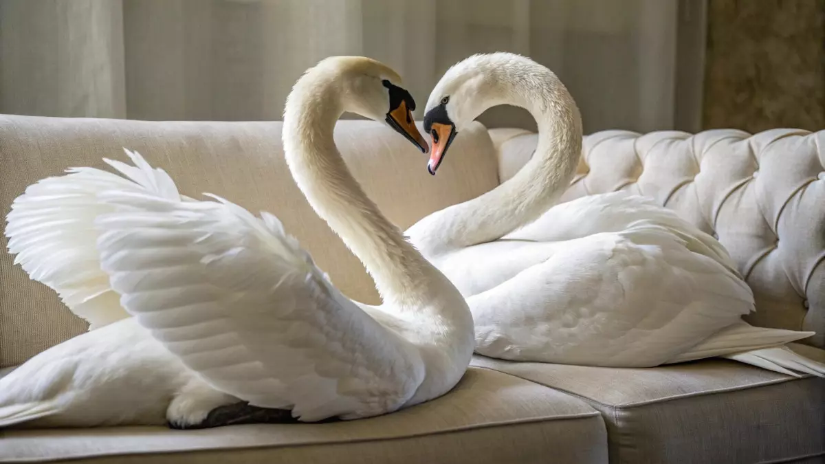 Житель Баянаула спас двух лебедей и поселил у себя дома