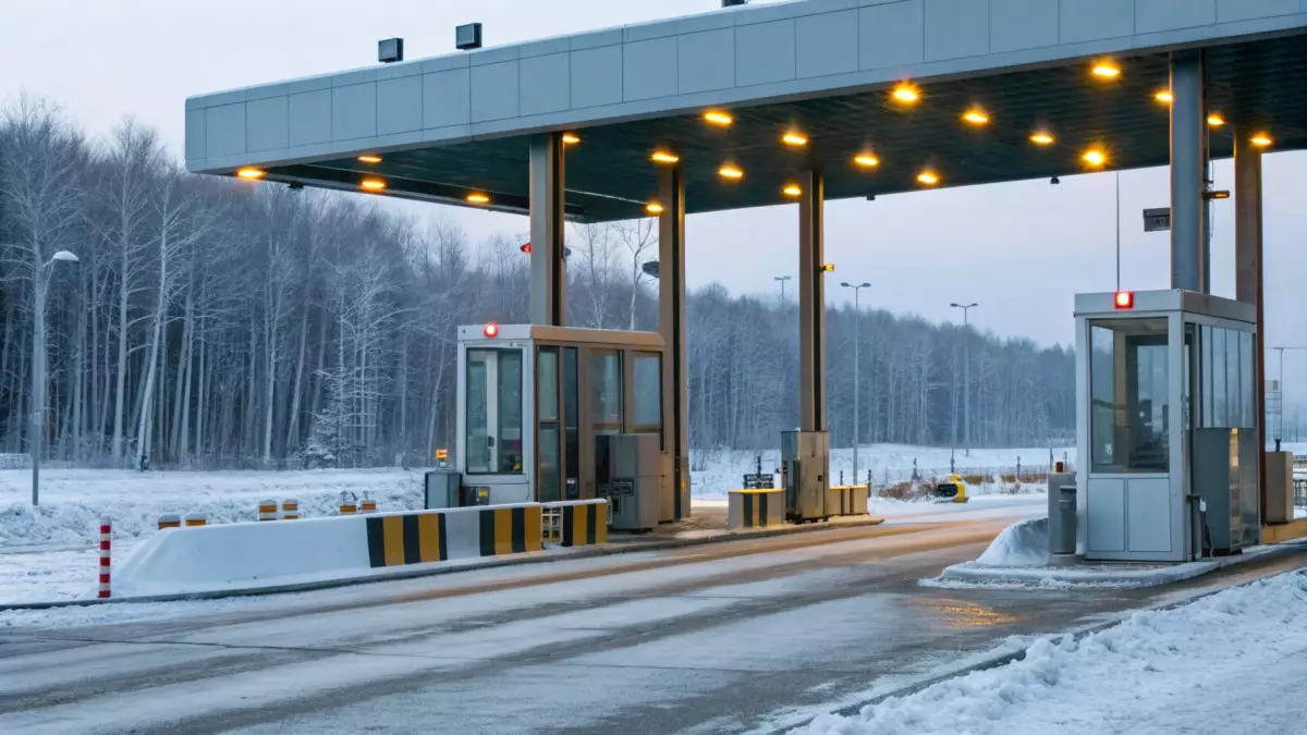 Водитель сбил шлагбаум платной трассы Караганда-Астана