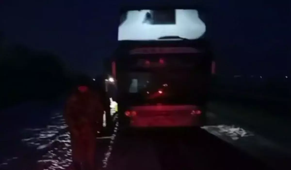 Пассажиров сломавшегося на трассе Астана – Кокшетау автобуса спасли в Акмолинской области (ВИДЕО)