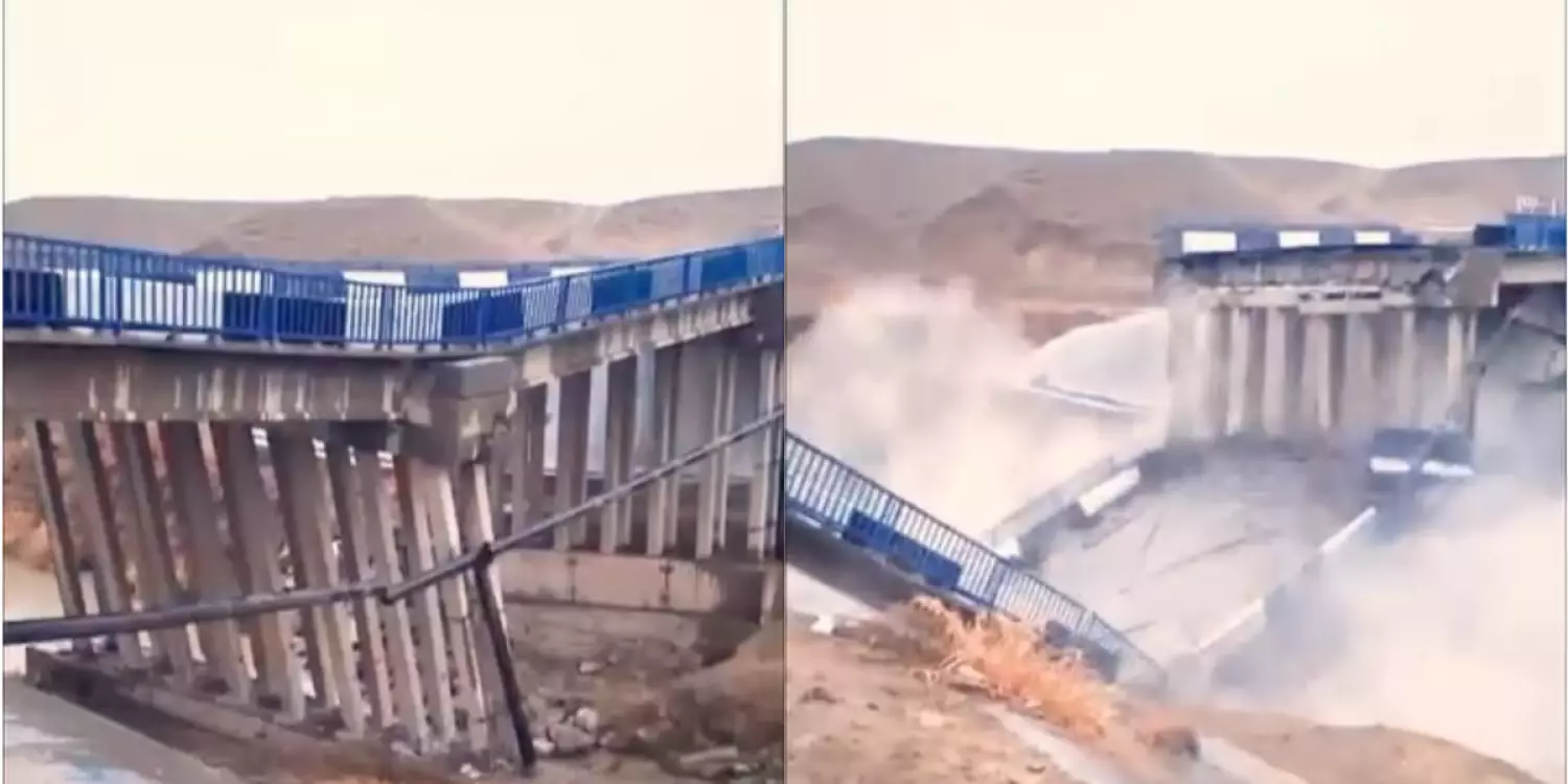 Түркістанда жарты ғасырлық көпір опырылып түсті: Бірнеше ауыл ауызсусыз қалды