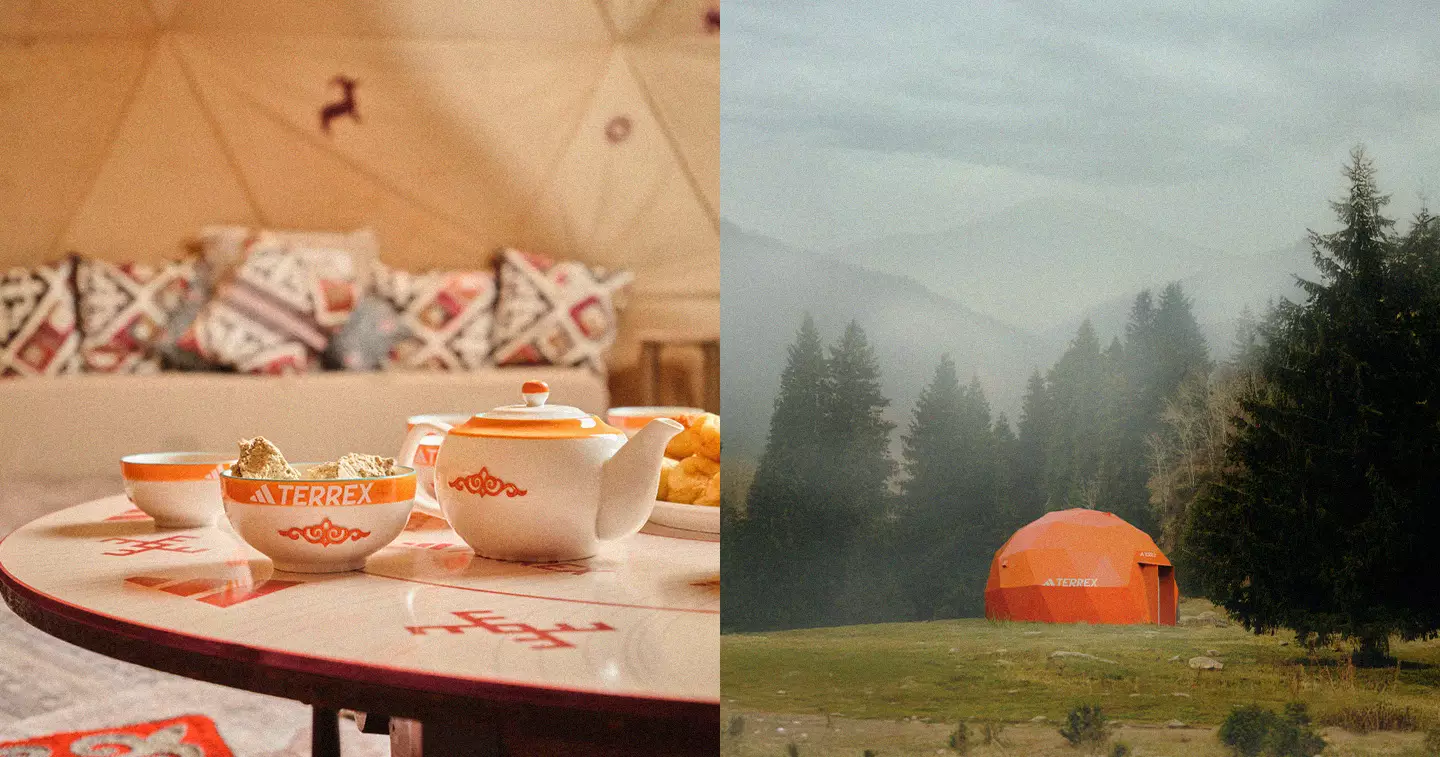 Adidas TERREX создал горный чайный домик в Бутаковском ущелье Казахстана.