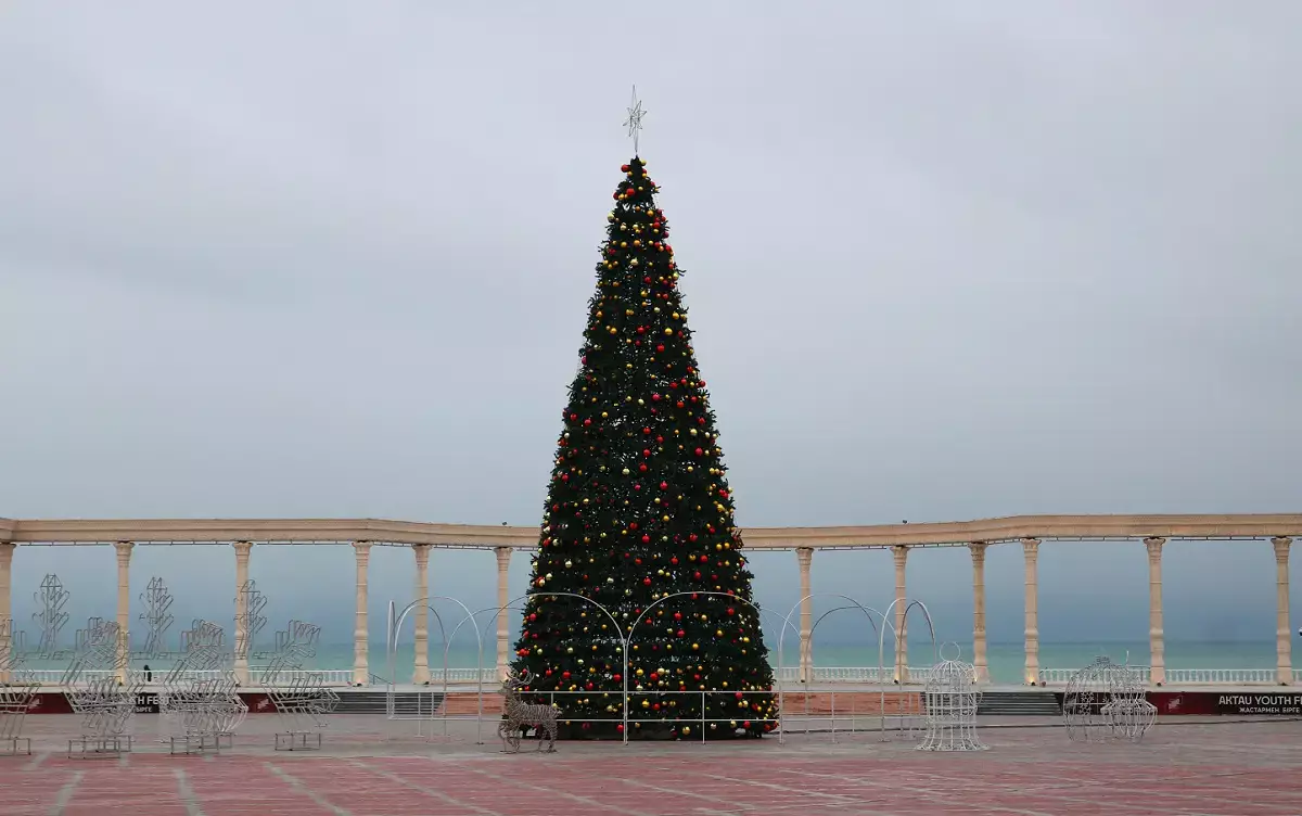 В Актау установили центральную городскую ёлку: названа дата зажжения огней - новости на Lada.kz 20.12.2025