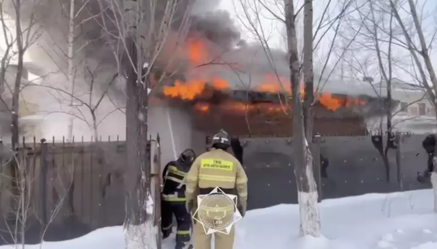 Астанада жер үйде өрт шықты - видео 