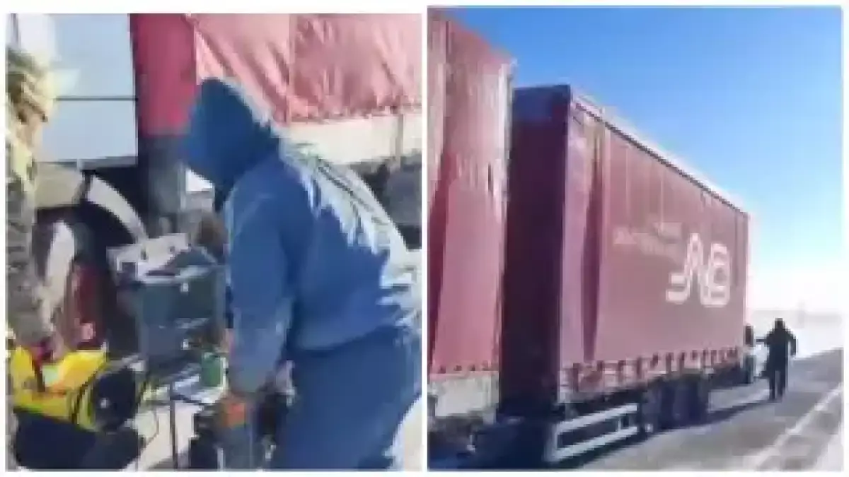 Қақаған аязда 45 жылқы тиеген жүк көлігі жолда қалды