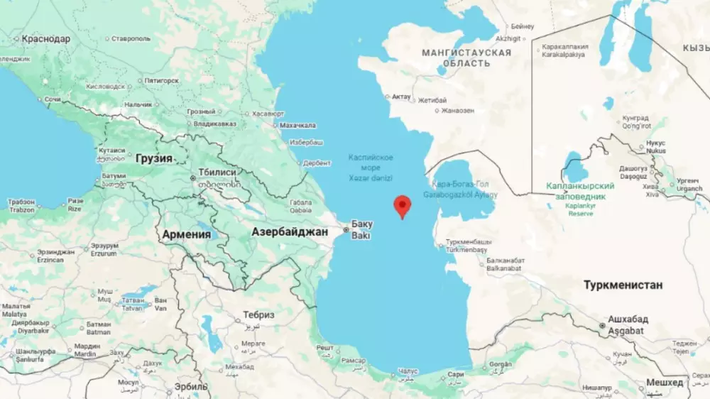 Землетрясение произошло в Каспийском море