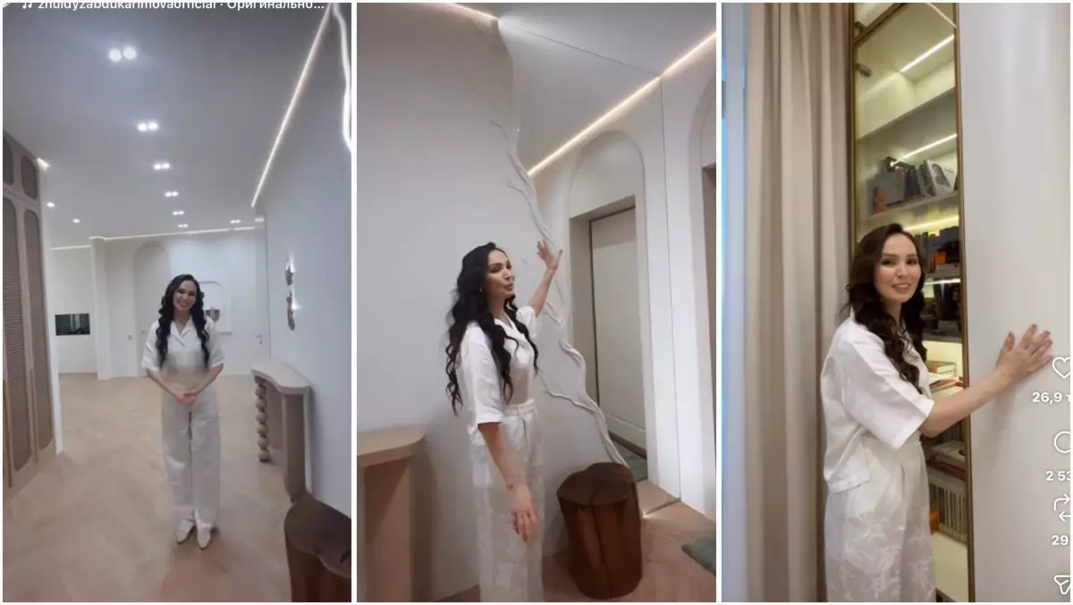 «Елде жоқ дизайн»: Жұлдыз Әбдікәрімова жаңа үйін көпшілікке көрсетті (ВИДЕО)