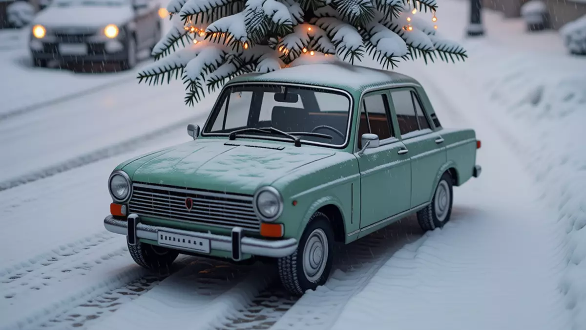 В Казахстане водитель при дрифте врезался в городскую елку.