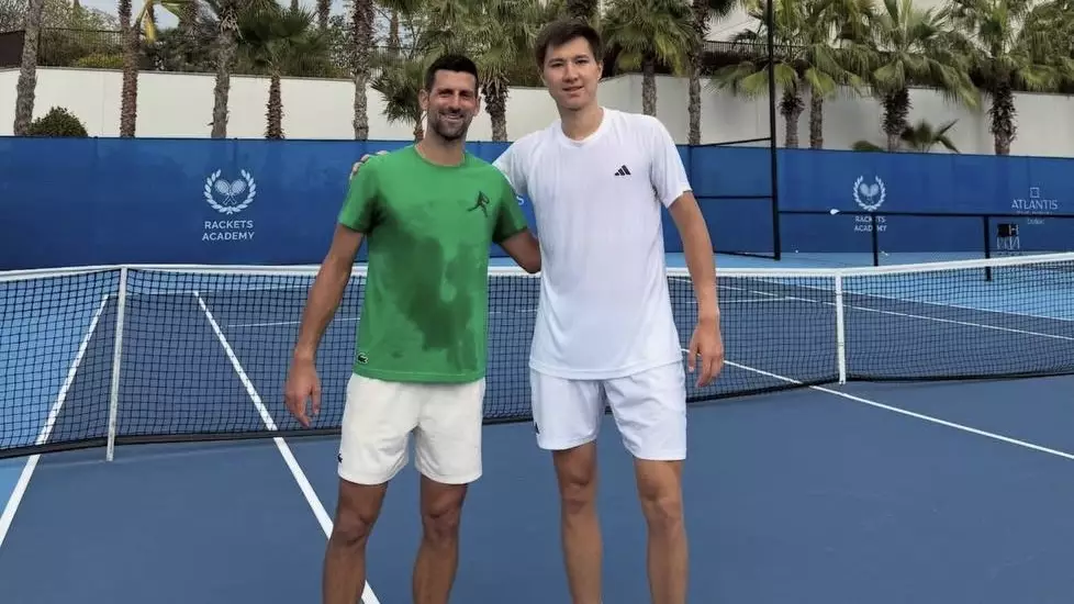 Бейбіт Жукаев Новак Джоковичпен жаттығу өткізді