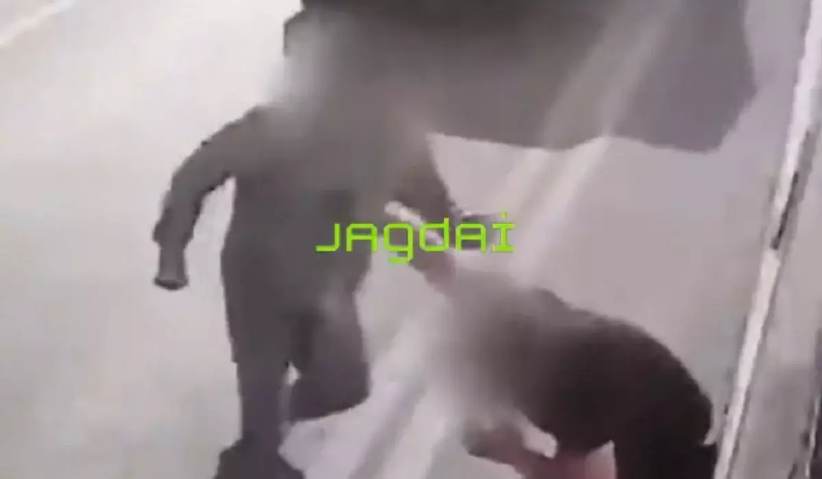 Алматыда ер адам көшеде кетіп бара жатқан бейтаныс адамды еш себепсіз ұрып жыққан (ВИДЕО)
