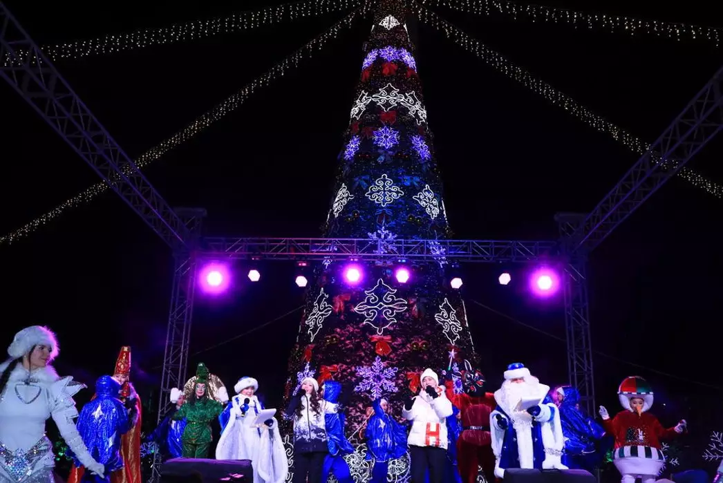 В Караганде зажгли главную новогоднюю ёлку