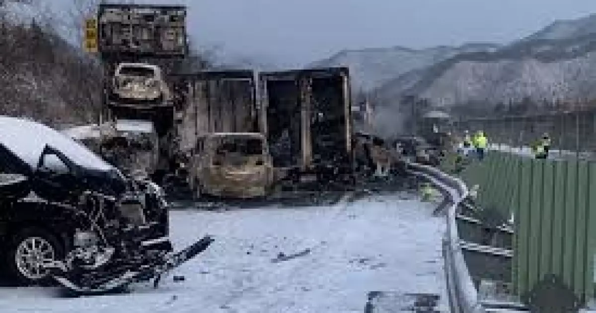   Жапонияда 50-ден астам көлік соқтығысып, ірі жол апаты болды   