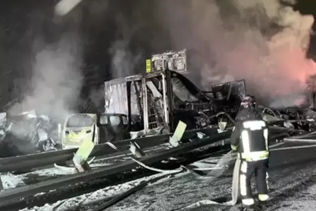 67 көлік соқтығысып, 20 көлік өртеніп кетті