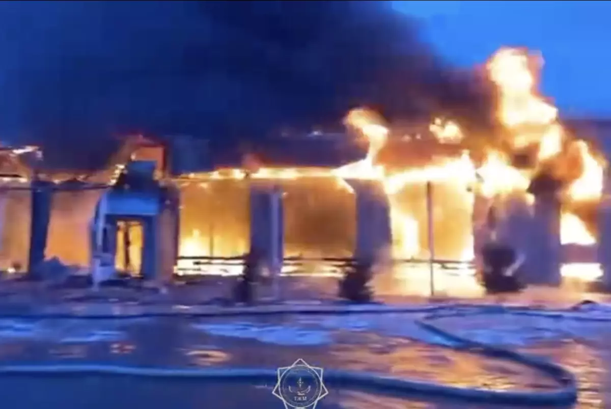 Предотвратили взрыв: придорожное кафе сгорело на трассе Алматы — Термез