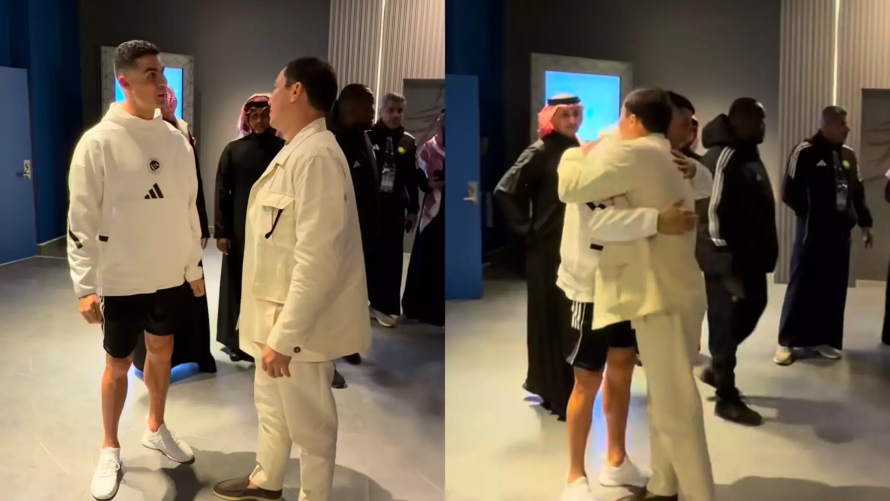 “Сені көргеніме қуаныштымын, бауырым”. Қос аңыз: Головкин мен Роналду кездесті (ВИДЕО)