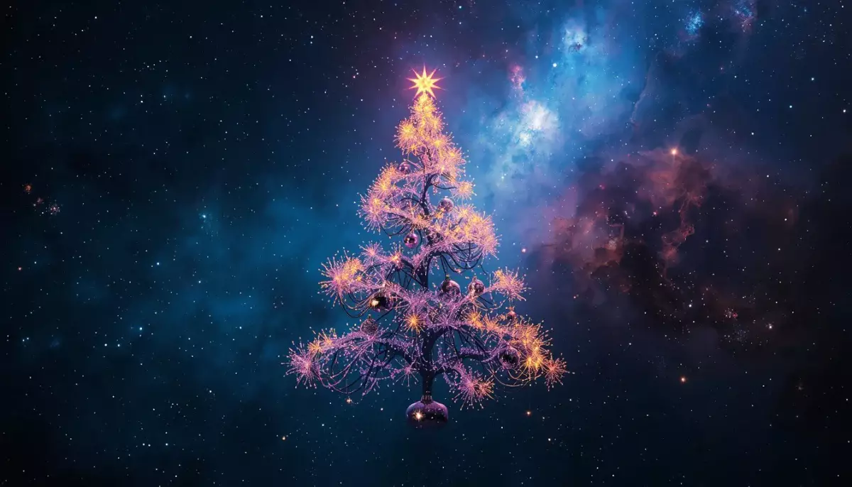 В космосе засветилась гигантская новогодняя елка (видео)