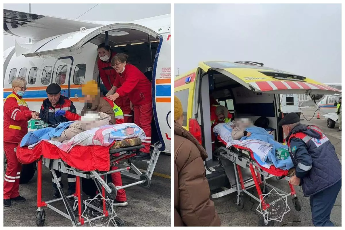 ТЖМ ұшағы ана мен баланы шұғыл  Қызылордадан Алматыға жеткізді (видео)