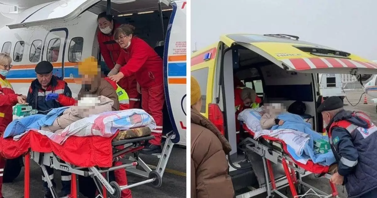  ТЖМ ұшағы ана мен баланы шұғыл Қызылордадан Алматыға жеткізді 