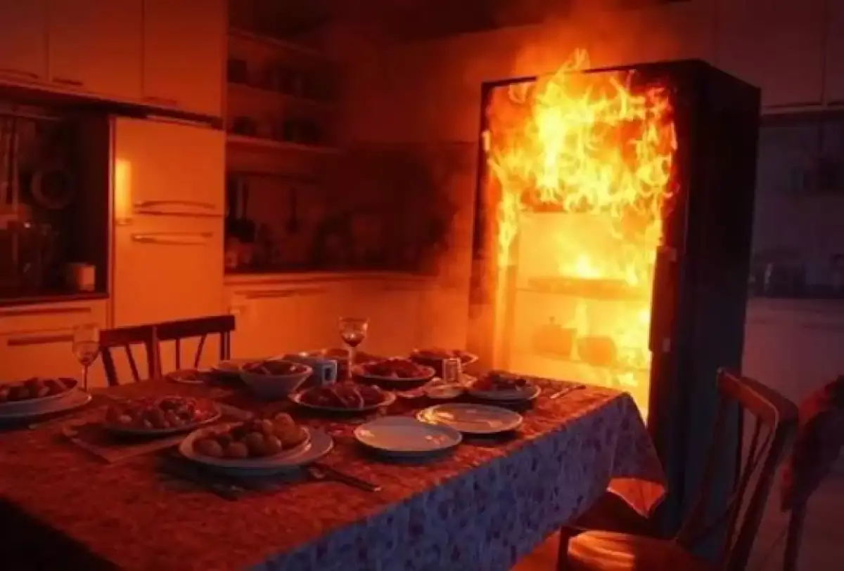 Төртінші қабаттағы пәтерде тоңазытқыш өртеніп, үй иесі күйік алды