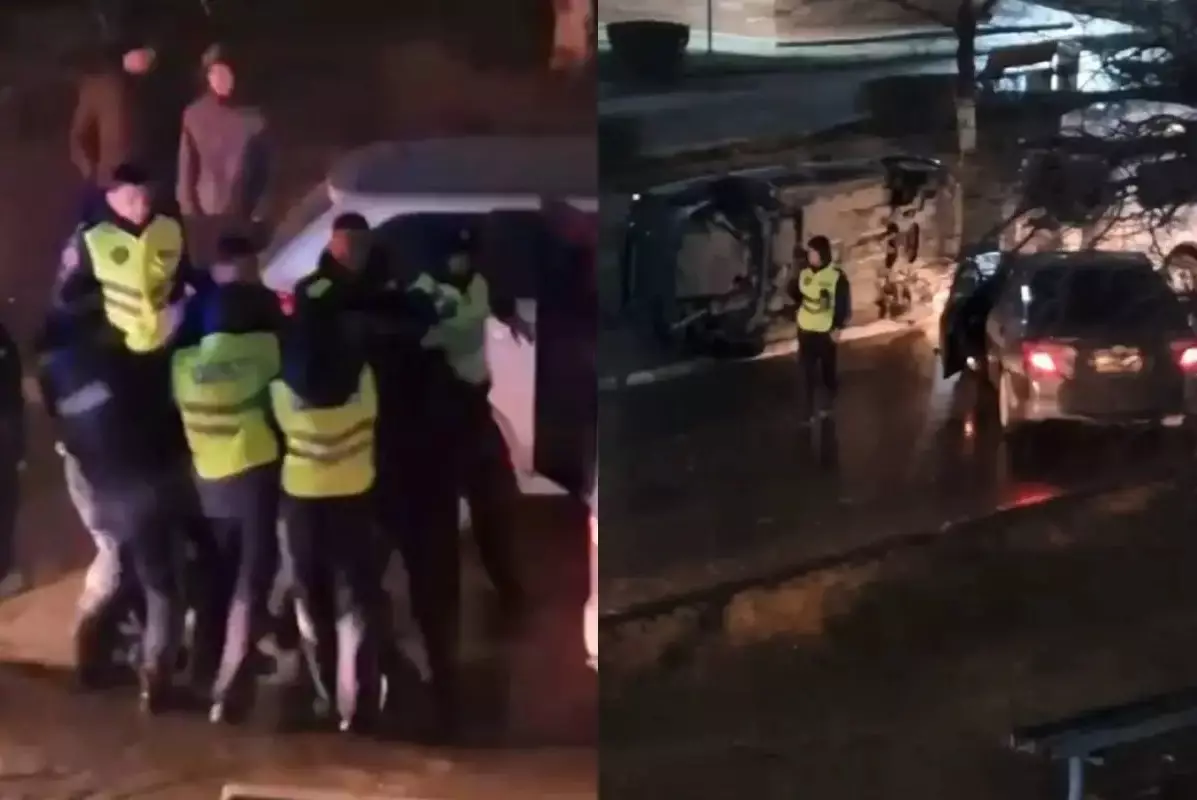 В Актау пьяный водитель устроил ДТП на придомовой парковке