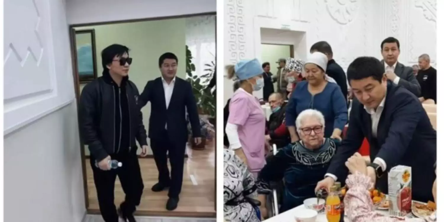 "Қарапайымдылықтың үлгісі": Қайрат Нұртас қарттар үйінде өнер көрсетті