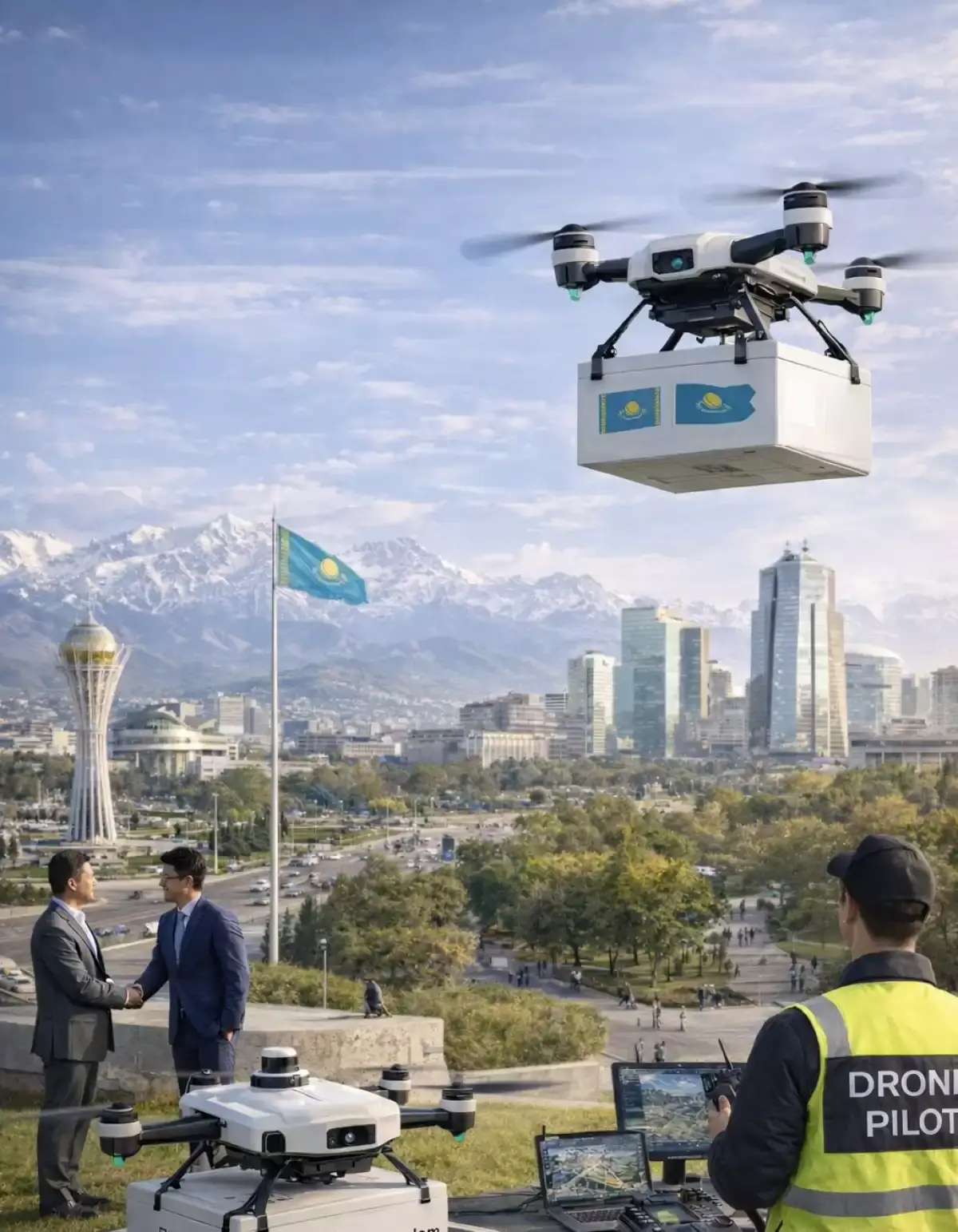 Алматыда курьер дрондар пайда болады