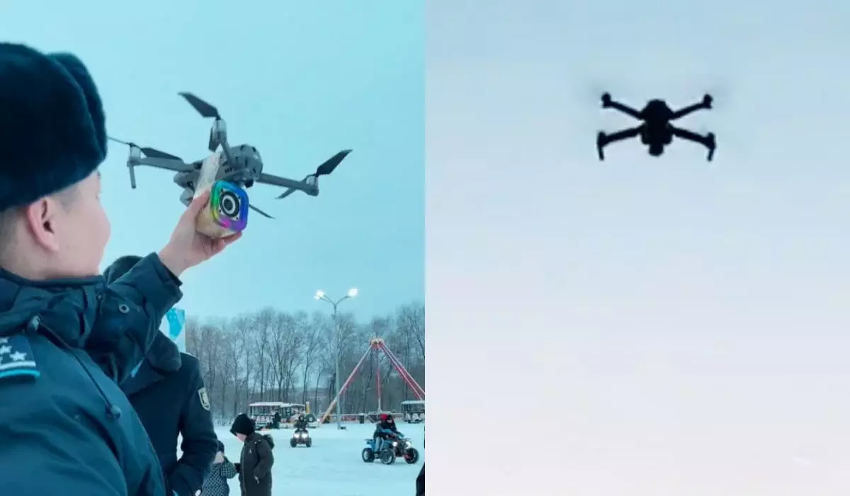 20 дронов с громкоговорителями одновременно запустили в небо в Актобе: что произошло (ВИДЕО)