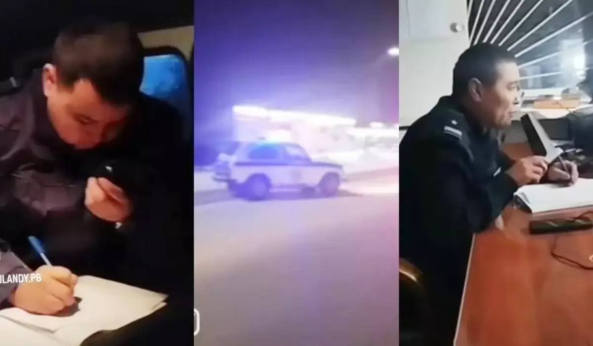 Жаңа жылдық кештен кейін далаға жейдешең шығып кеткен азамат полицияны аяғынан тік тұрғызды (ВИДЕО)