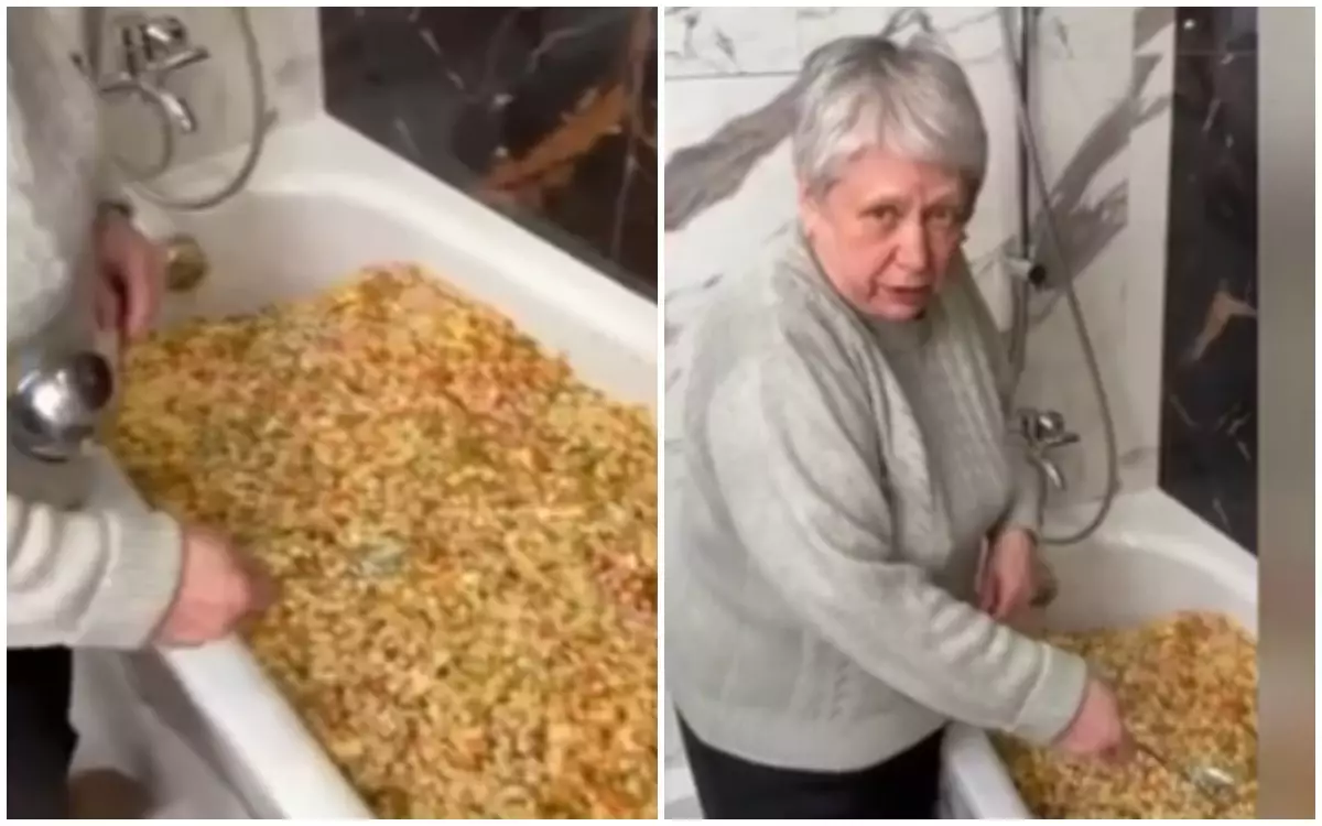 Әже жаңа жылға бір ванна оливье салатын дайындаған