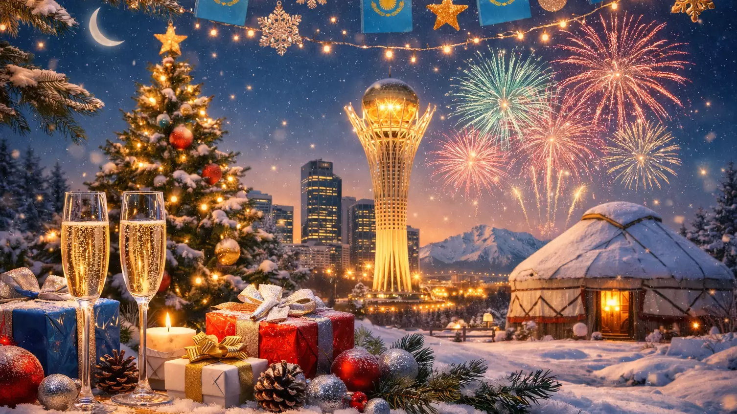 Жаңа жылға арналған таңдаулы құттықтаулар мен ізгі тілектер жинағы