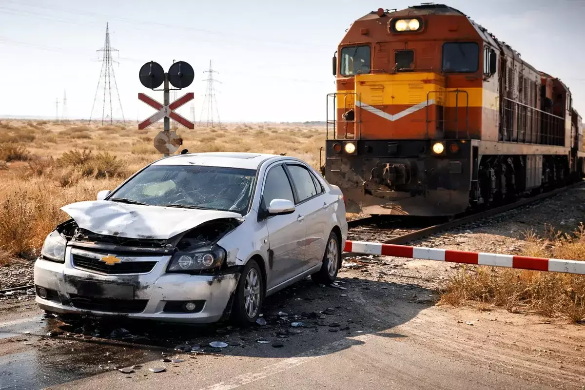 Ақтауда пойыз бен автокөлік соқтығысты