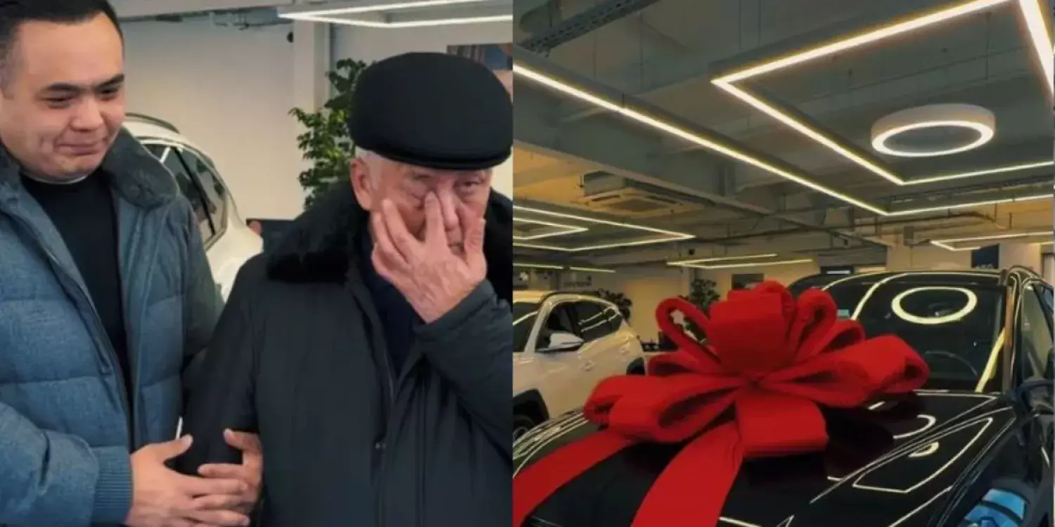 «Әкенің орны бөлек»: Блогер Жан Ахмадиев қайын атасына су жаңа көлік сыйлады