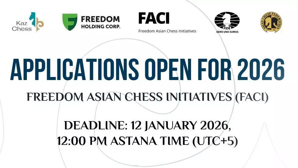 Казахстанская шахматная федерация анонсировала проект Freedom Asian Chess Initiatives на 2026 год.