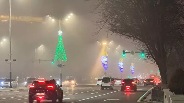 Почти весь Узбекистан накрыл густой туман