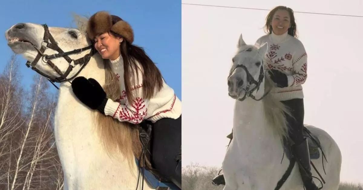  «Қай жері жаман?»: Қабатовтың әйелі атқа мініп, көпшіліктің назарын аударды (ВИДЕО) 