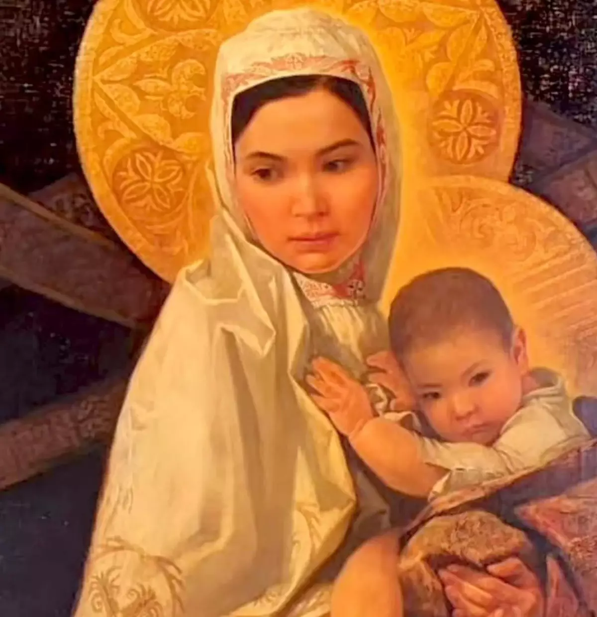 «Мать Великой Степи»: Ватикан признал икону, где Дева Мария и Иисус изображены казахами