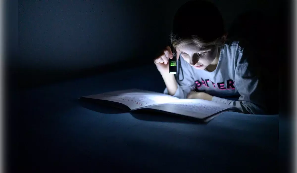 Дети делают уроки при фонариках в селе Актюбинской области
