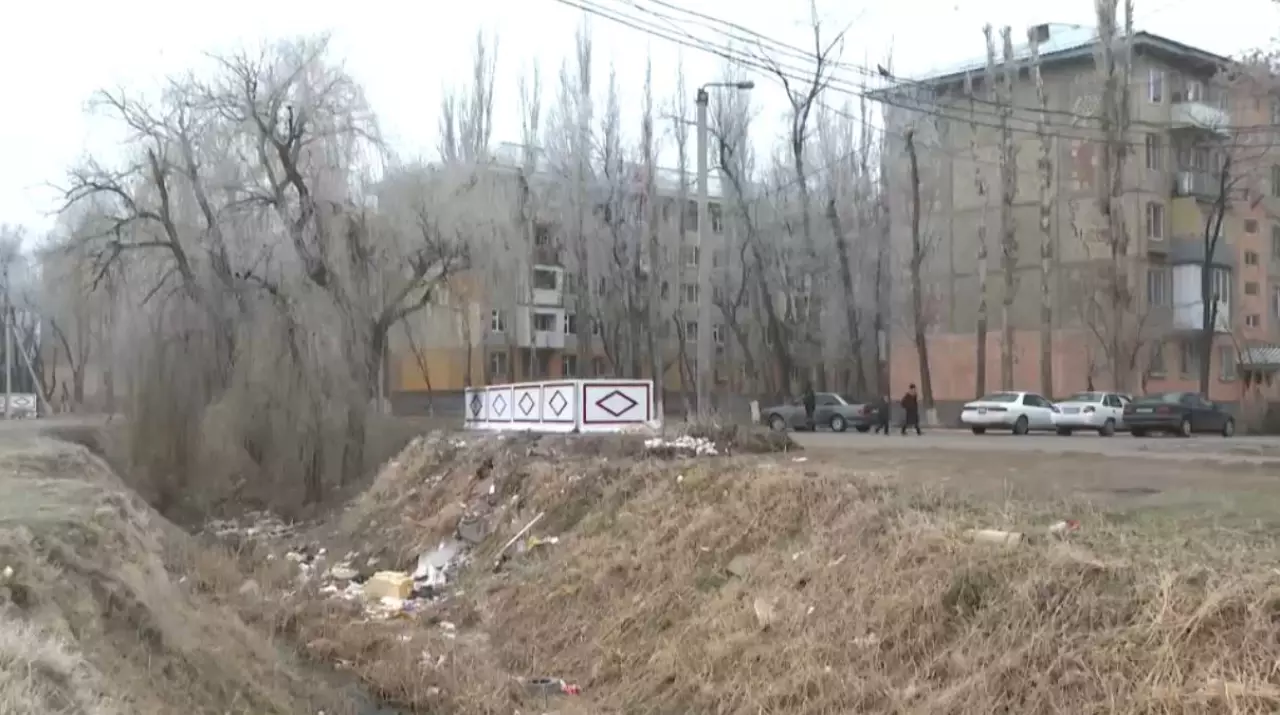 Водные каналы в Таразе засорены ТБО