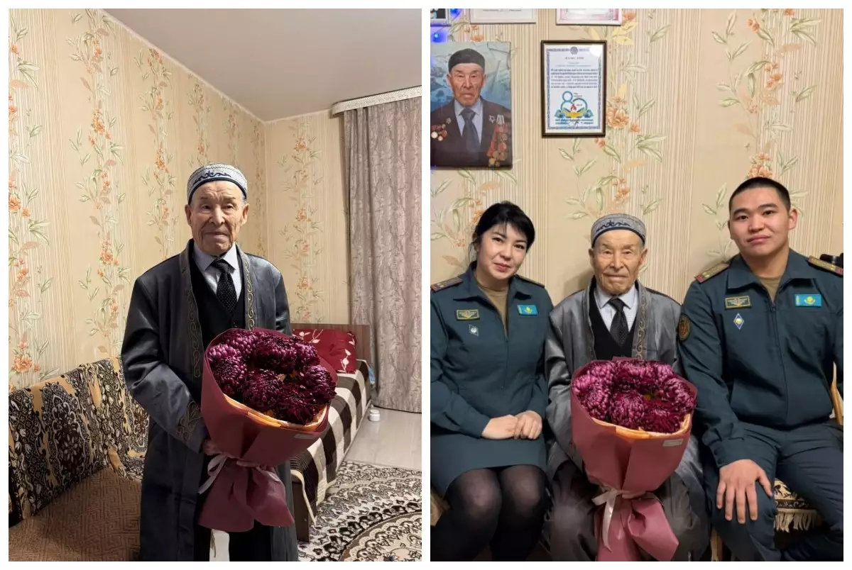 Костанайда Ұлы Отан соғысының ардагері өзінің 100 жасын атап өтті