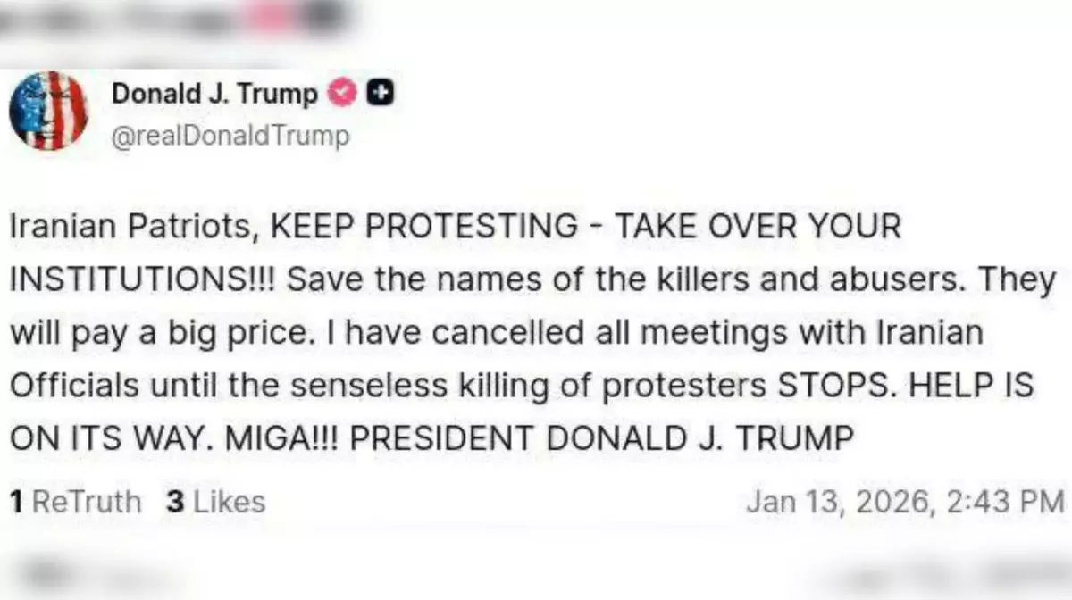 Трамп призвал иранцев захватывать власть и пообещал помощь США