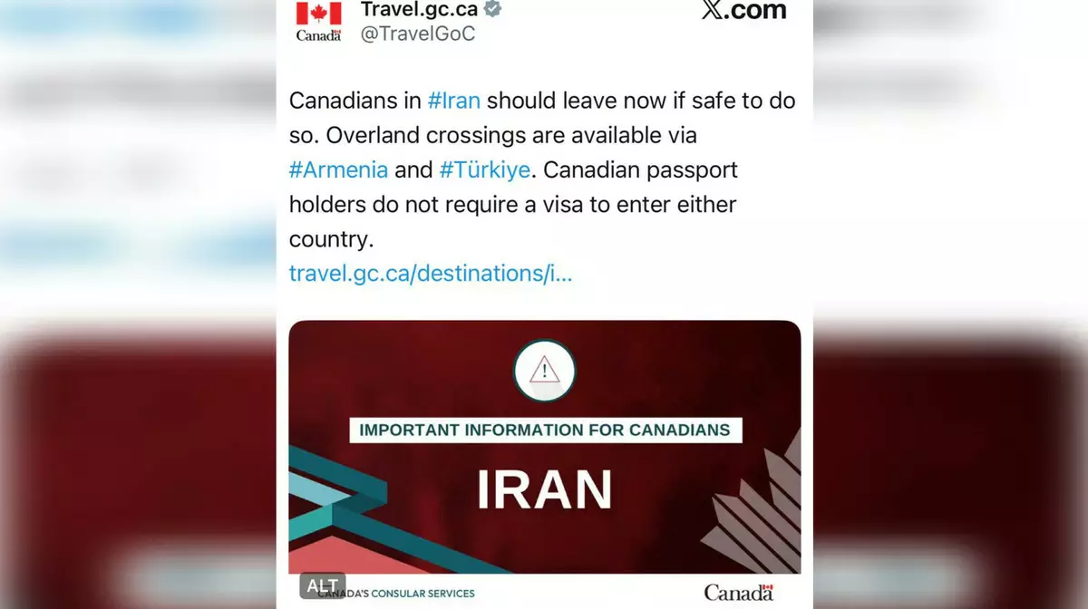 Канада призвала своих граждан немедленно покинуть Иран
