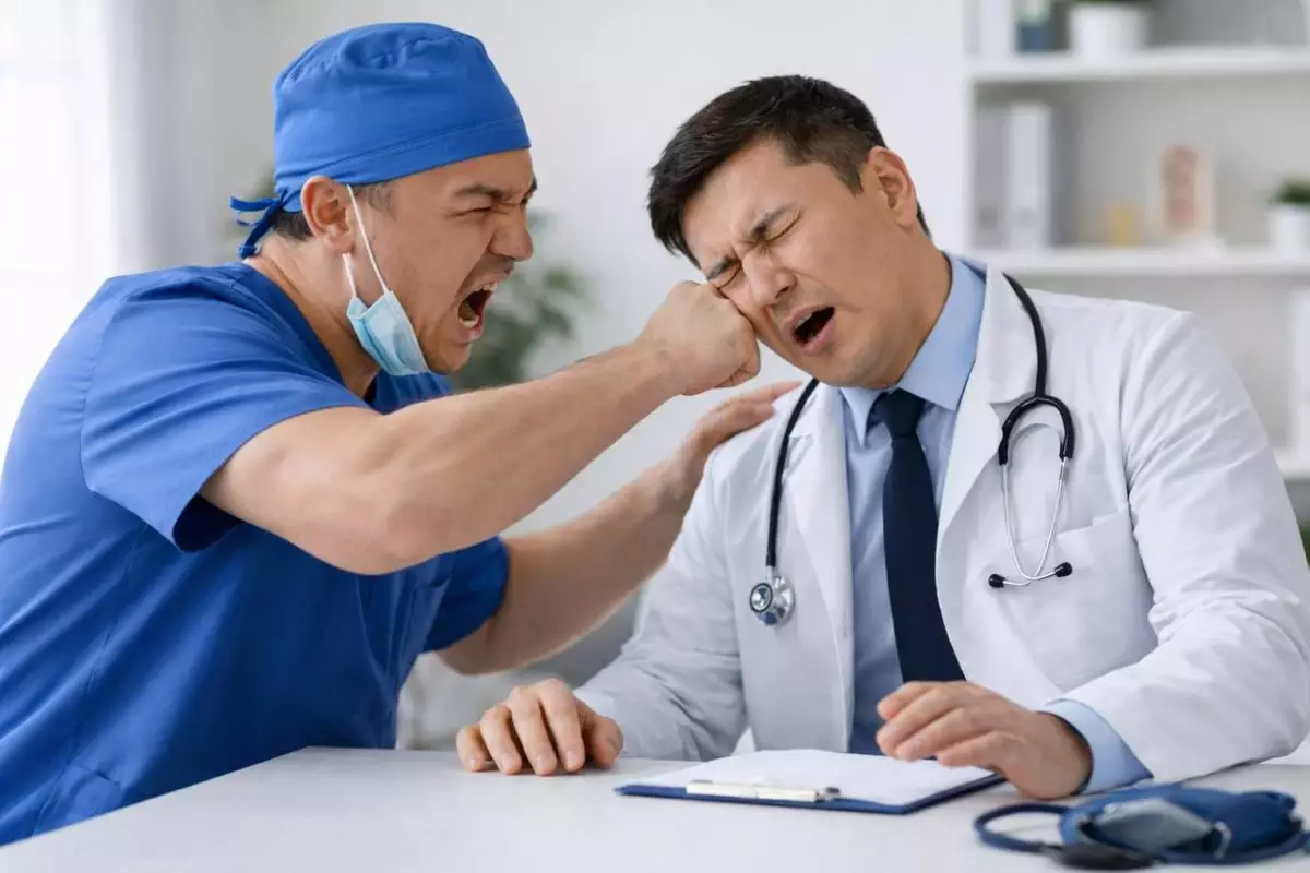 Қостанай облысында хирург өзін науқасқа қарауға шақырғаны үшін терапевтті ұрып тастаған