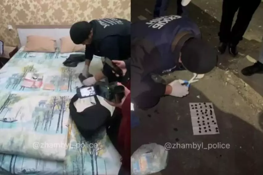 Больше 40 свертков с наркотиками обнаружили у продавца запрещенных вещест в Таразе