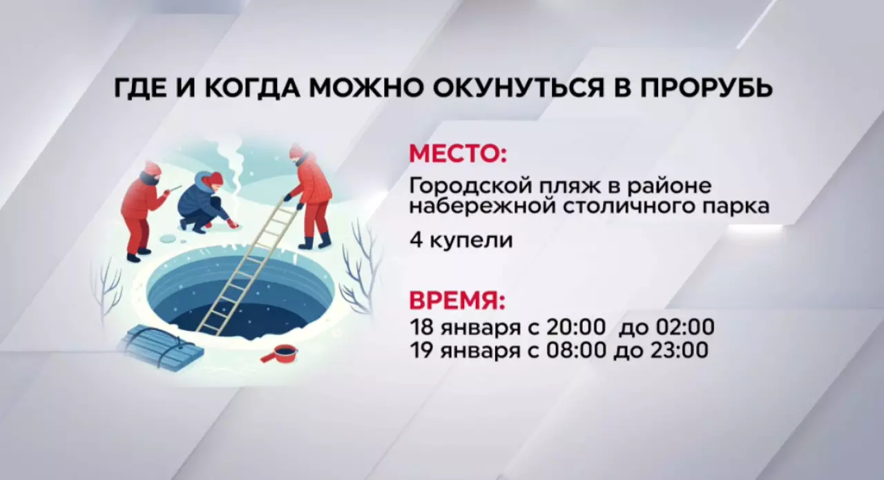 Крещенские купания пройдут в Астане