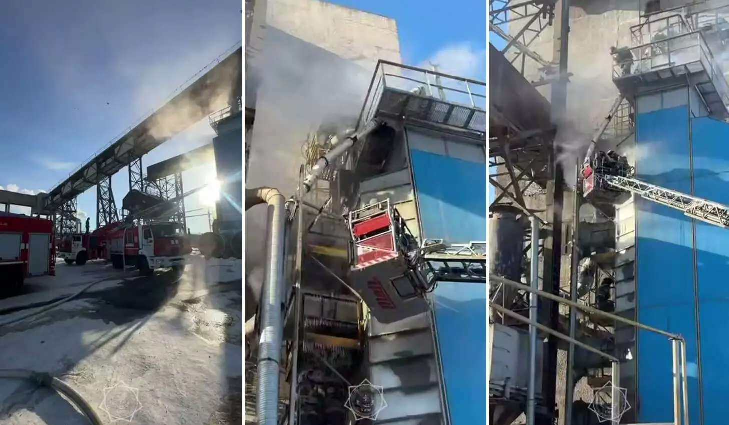 Пожар на элеваторе произошел в Костанае